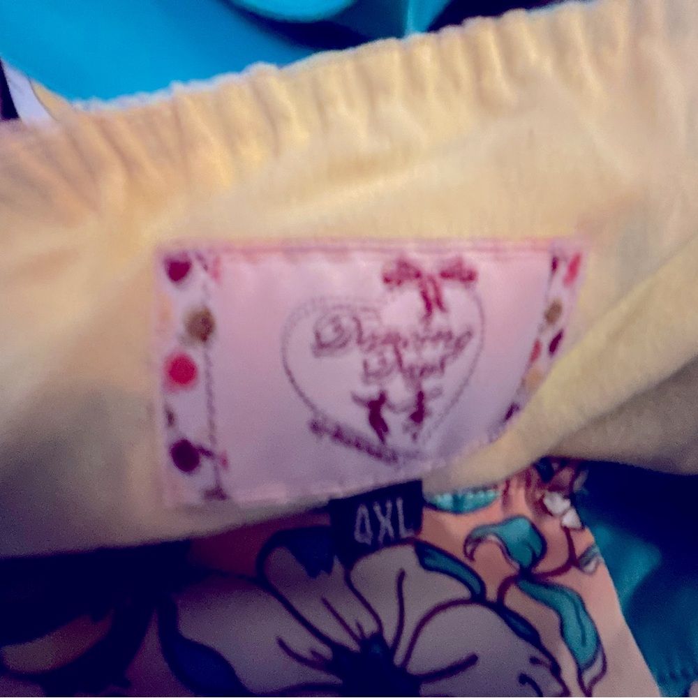 NWOT Banned Apparel Bees 🐝 US 18 poly turquoise peach sun dress - Picture 5 of 15